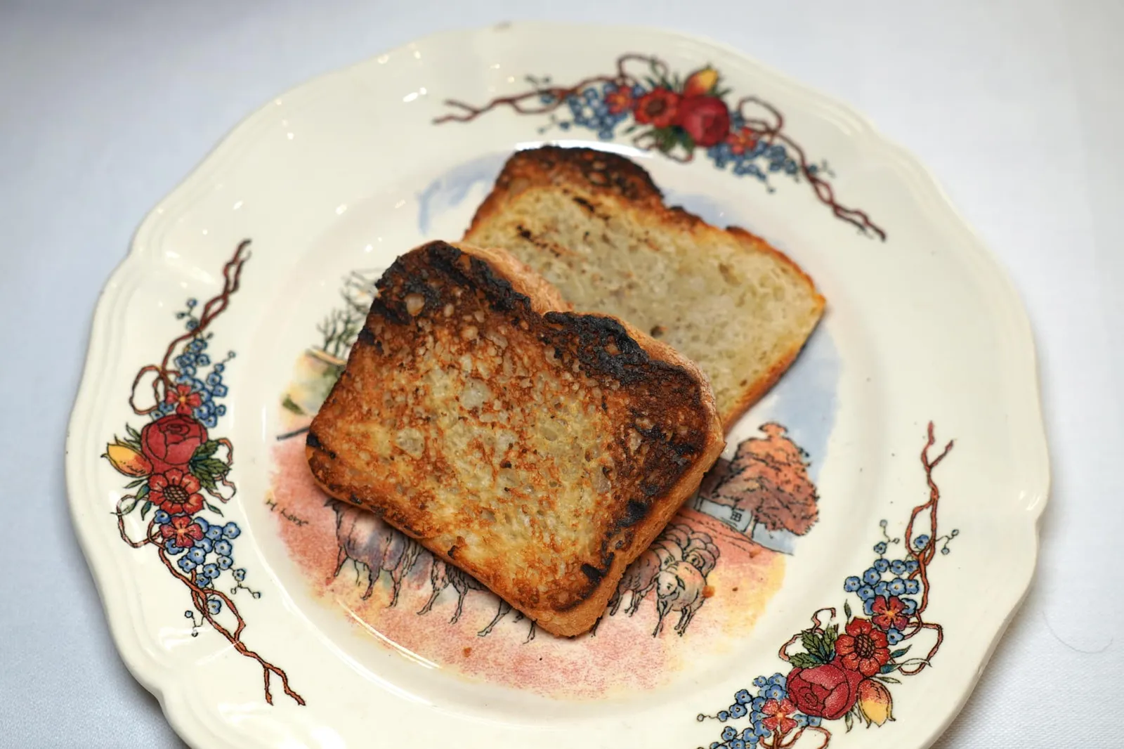 Le Foie Gras de canard maison cuit au torchon (17 €) Homemade duck Foie Gras cooked in a tea towel ขนมปังย่างมากรอบ เกรียมนิด ๆ เกิดมิติทางเนื้อสัมผัสและอุณหภูมิกับตับเป็ดได้อย่างไร้ที่ติ (13/20)