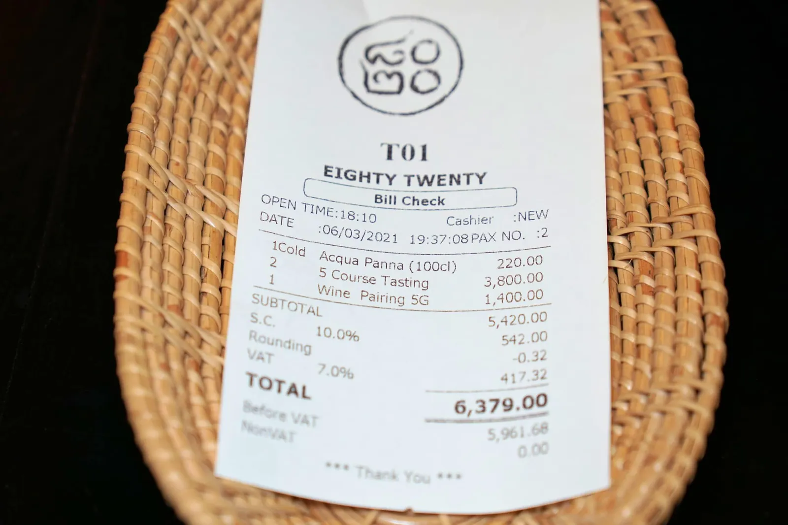 💰 ราคา 6,379 บาท/2 Tasting Menus และ 1 Wine Pairing