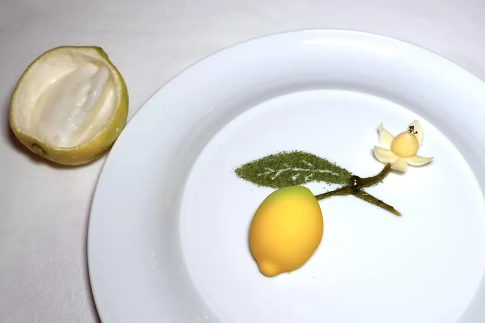 Sorrento lemon Fantastique Lemon, yogurt, almond and lemon balm 2018 จากนั้นจึงเสิร์ฟมาพร้อมกัน (17/20)