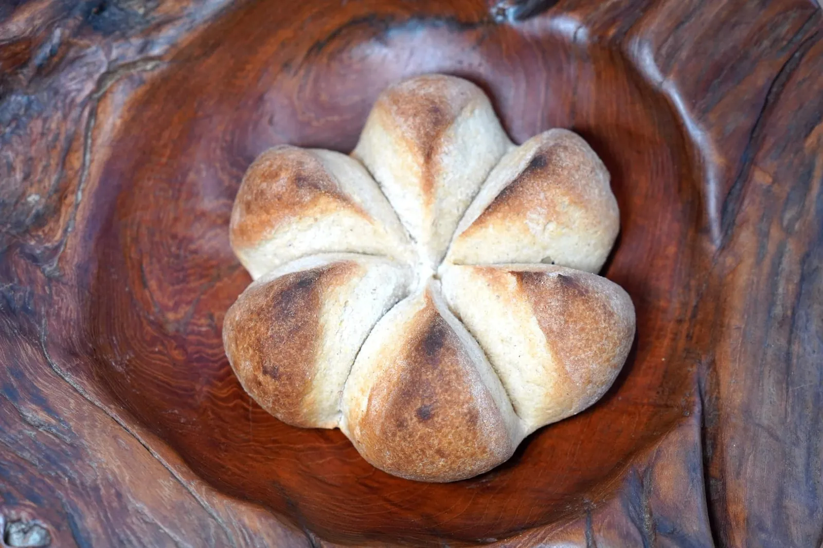 Sharing Bread ตัวขนมปังนี้มีชื่อว่า Pain du Partage ทรงสวยงามสมมาตรกันทั้งยังให้ระดับความกรอบที่พอเหมาะ อร่อยสมกับเป็นหนึ่งในเอกลักษณ์ของเชฟ Mauro Colagreco ที่จัดเสิร์ฟอยู่ในทุกร้านอาหารรวมไปถึงที่สาขากรุงเทพอีกด้วย