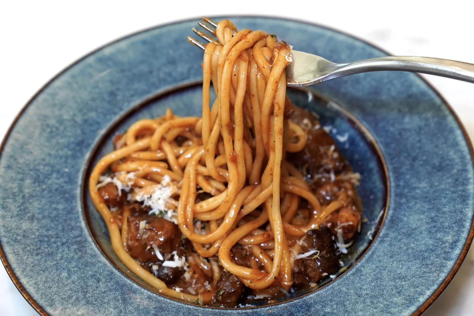 PICI RAGU DI MANZO (590++) pici in beef ragu sauce with Pecorino sardo Pici มีเนื้อสัมผัสนุ่มหนึบเป็นเอกลักษณ์ (13/20)