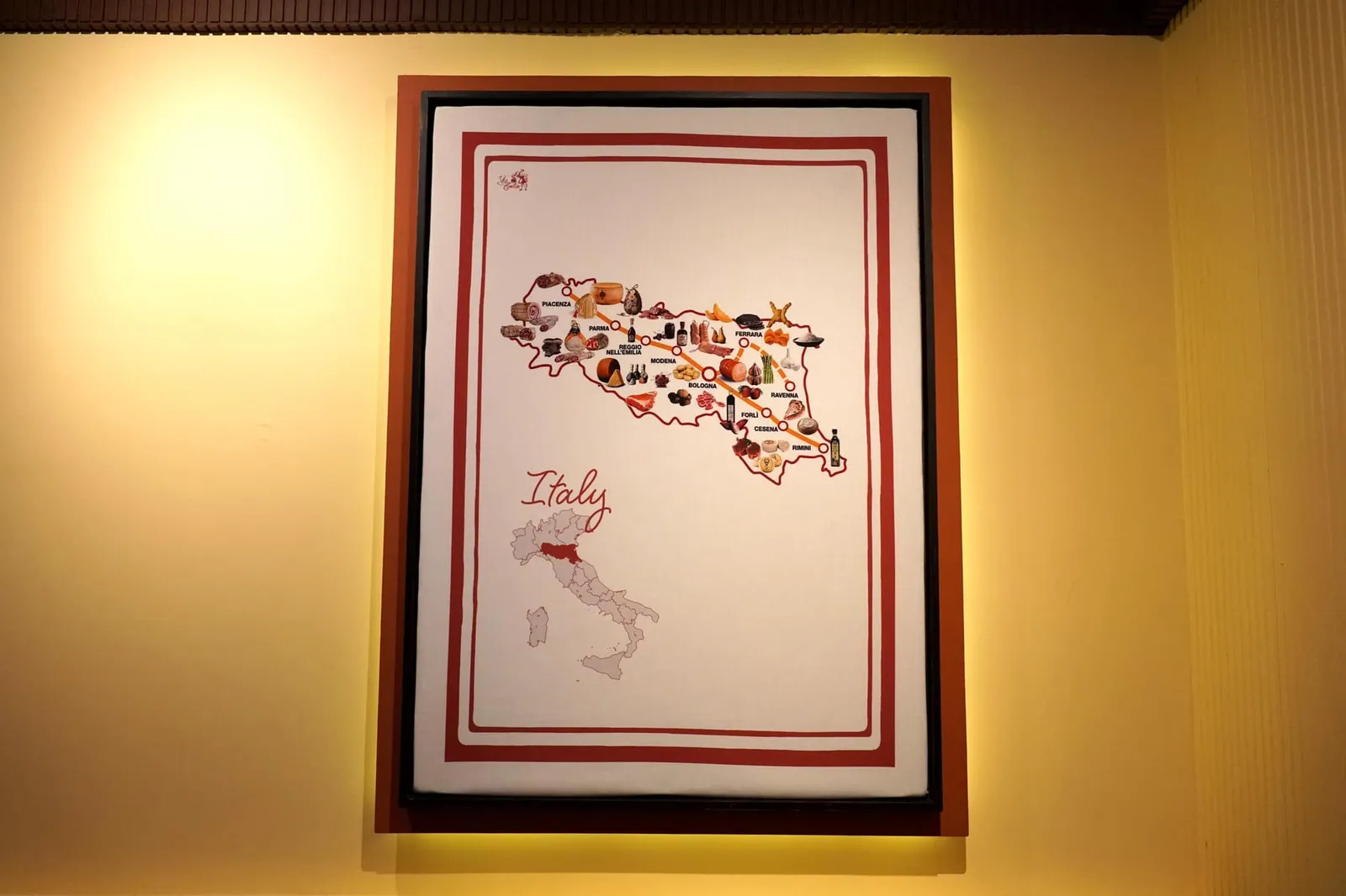ภาพแสดงถึงอาณาเขตของแคว้น Emilia-Romagna