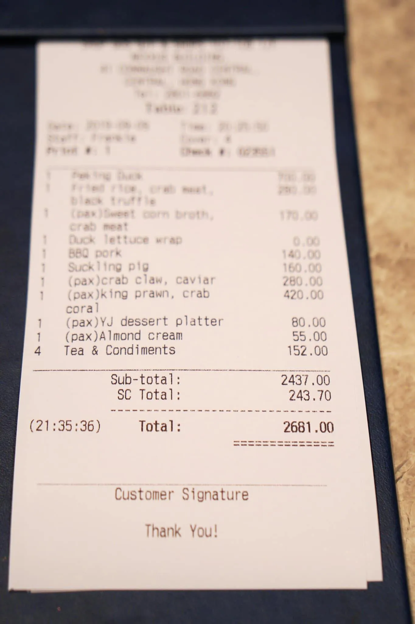 💰 ราคา 2,681 HKD หรือประมาณ 10,500 บาทสำหรับ 4 คน