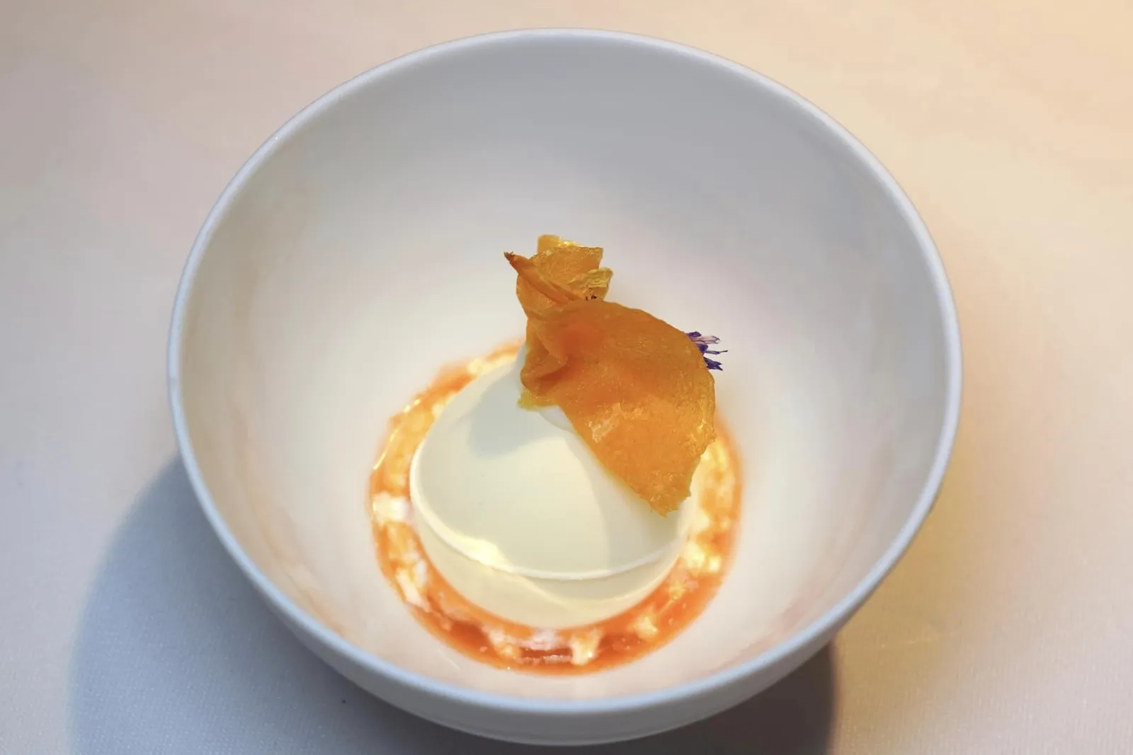Sea BuckthornJoghurtอีกฝั่งหนึ่งคือ Frozen Yogurt Ball หอมมันท็อปด้วยแผ่นชิปส์กรอบ ๆ ของ Sea Buckthorn (20/20)
