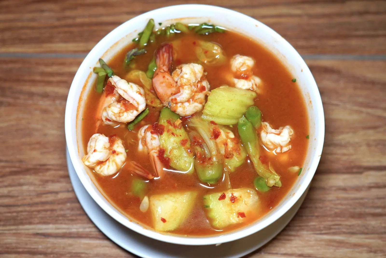 แกงส้มกุ้ง (220+)แกงส้มกุ้งรสชาติจัดจ้านเข้มข้น ทางร้านใส่ผักมาายชนิดทั้งกะเฉด ดอกแค และแตงโมอ่อน (14/20)