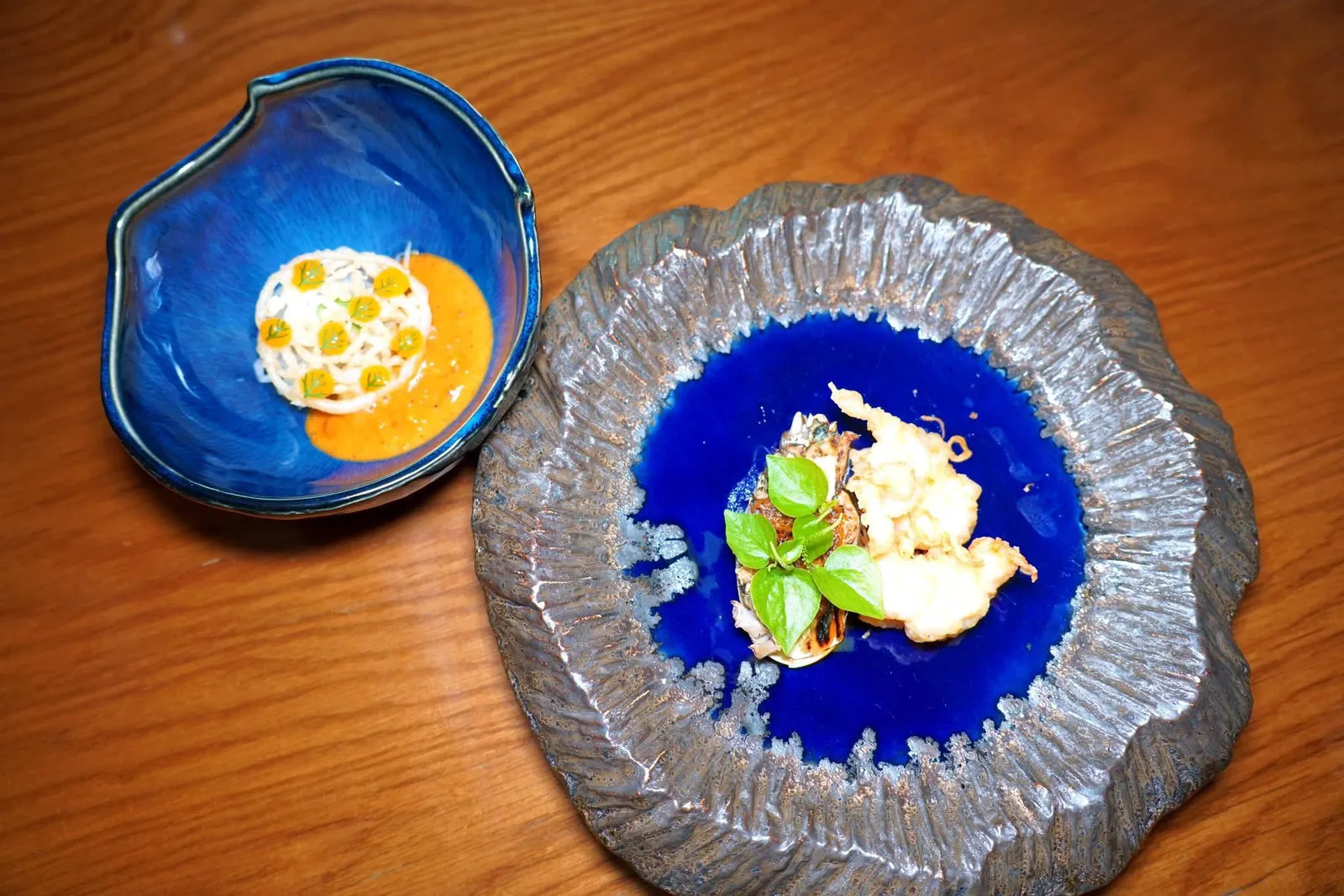 ขนมจีนน้ำพริก กุ้งทอดหาดใหญ่River Prawn / Sangyod Rice Noodle / Kanom Sai Gai / Chili Pasteคอร์สนี้เชฟเสิร์ฟมา 2 จานย่อยคือขนมจีนที่เตรียมมาจากข้าวสังข์หยด (14/20)