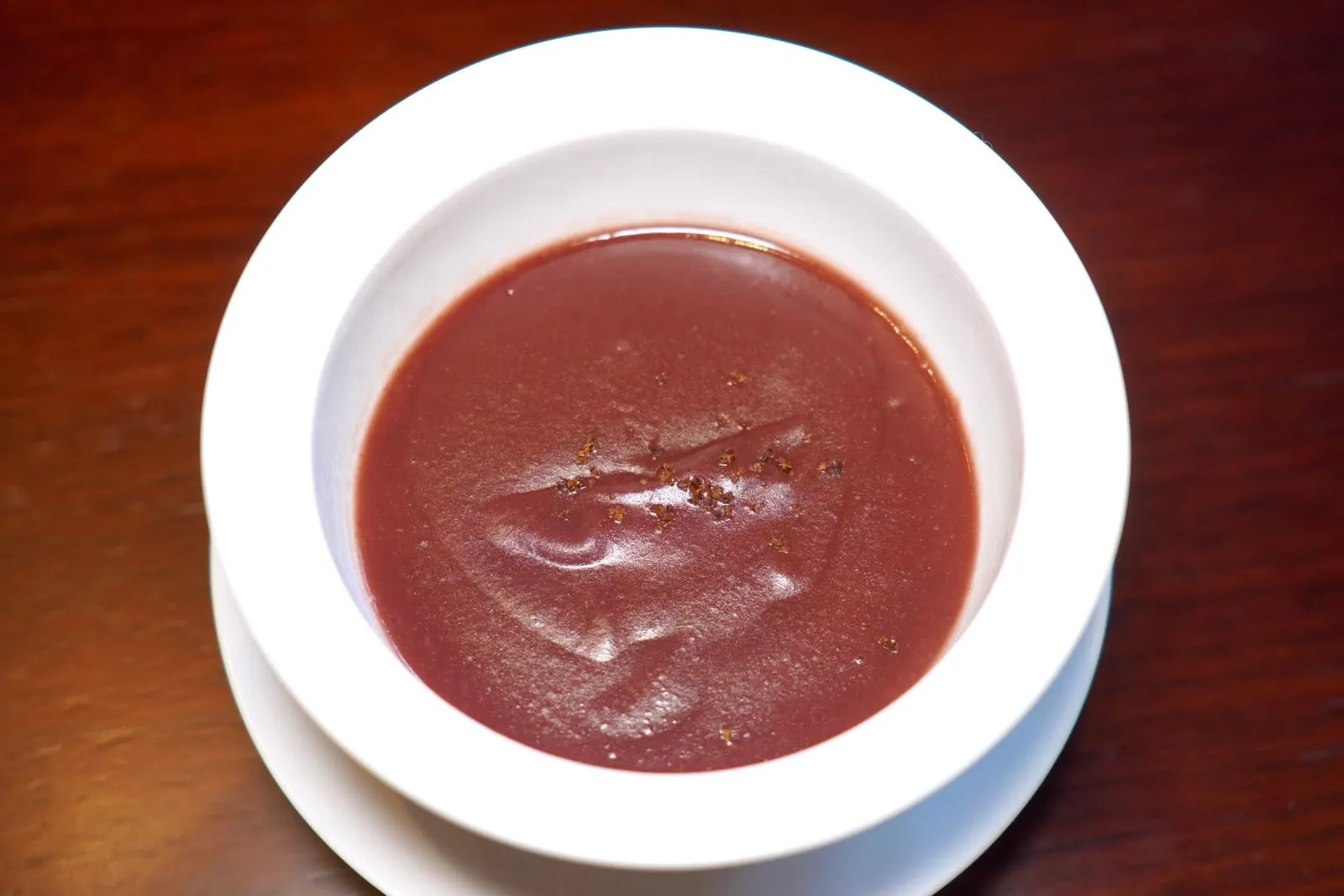 二十年陈皮红豆沙 (32 CNY+)Red Bean Paste I Twenty Years Dried Orange Peelปิดท้ายด้วยครีมถั่วแดงรสหวานเบา ๆ ตัดกันด้วยความขมของเปลือกส้มเขียวหวานแห้งอายุ 20 ปี (14/20)