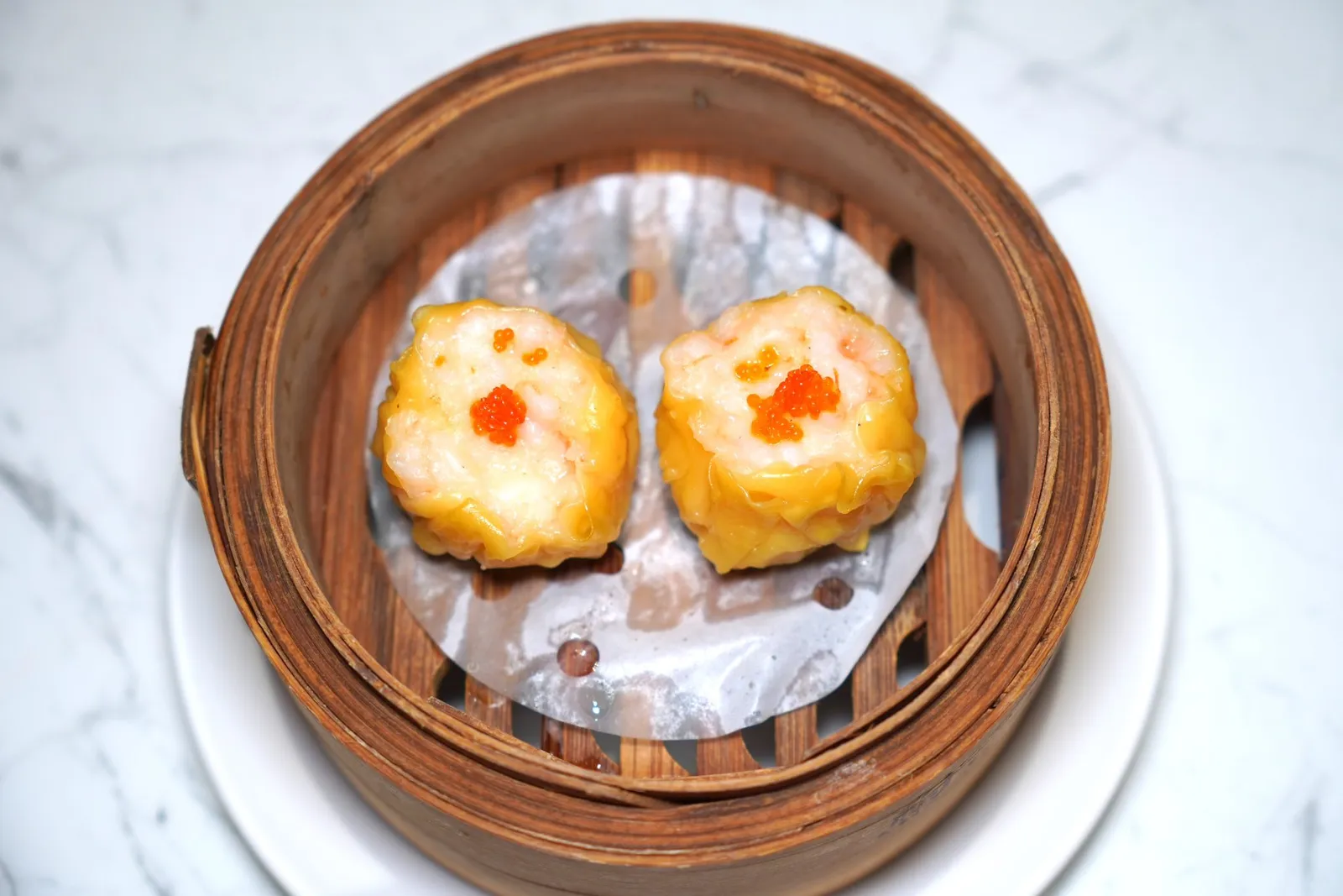 ขนมจีบกุ้งJUMBO Siu Mai Shrimpขนมจีบกุ้งเนื้อสัมผัสนุ่มเด้งไม่กระด้าง ทางร้านยังพับจับจีบมาได้อย่างสวยงาม