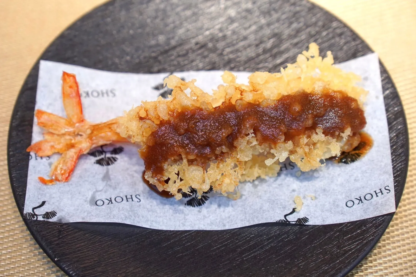 Kuruma Ebi Tempuraกุ้งลายเสือญี่ปุ่นทอดมาแบบเทมปุระ แป้งบางหรอบ ไม่อมน้ำมัน เนื้อกุ้งด้านในกรอบเด้ง